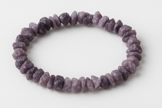 Lepidolite Purple Chip Bracelet - Raw Chips