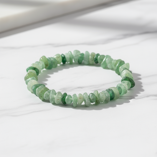 Pulsera de green chalcedony en mármol