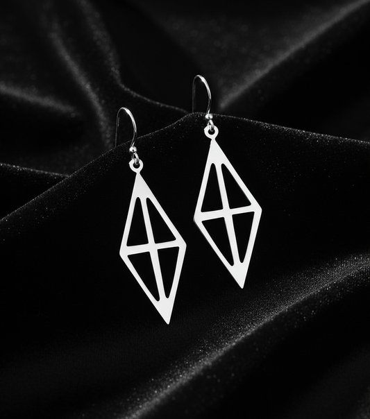 Rhombus Earrings on Black Velvet