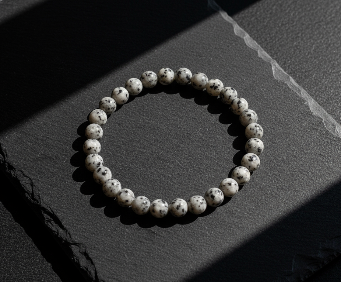 Sesame Jasper Bracelet on Dark Stone