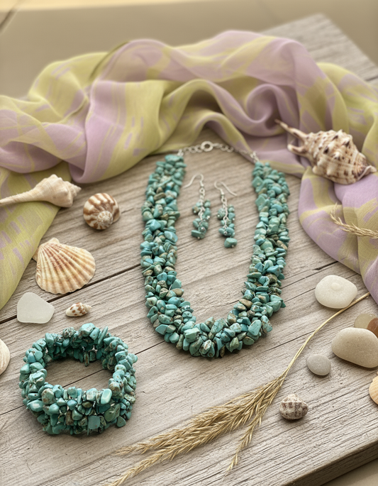 Turquoise set with coastal styling