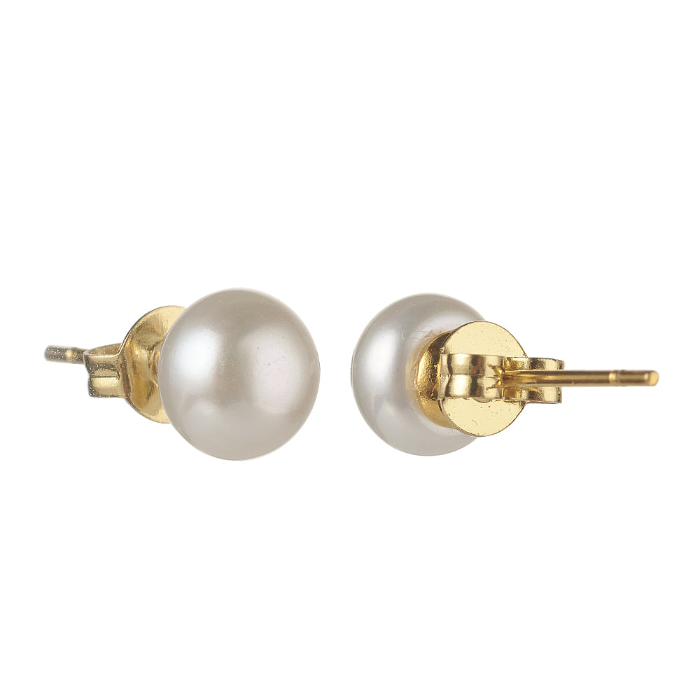 Natural Freshwater Pearl Stud Earrings - Premiun Stainless Steel