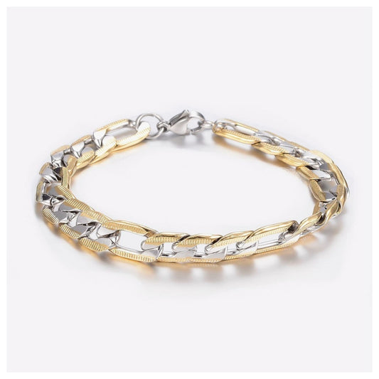Figaro Two Tone Bracelet image 0