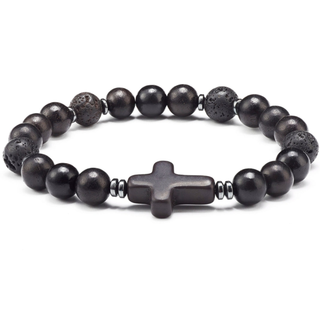 Cross Lava Rock Bracelet image 0