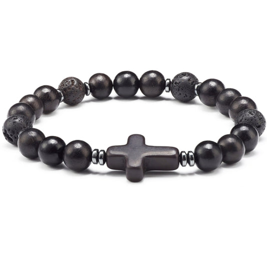 Cross Lava Rock Bracelet image 0