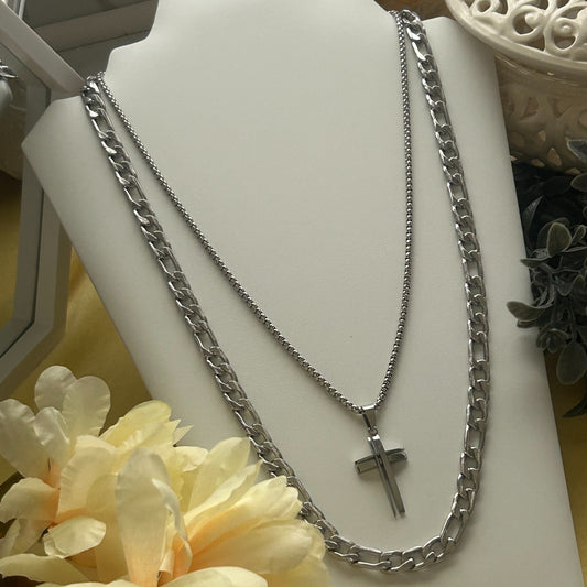 Cross Figaro Necklace Set image 2