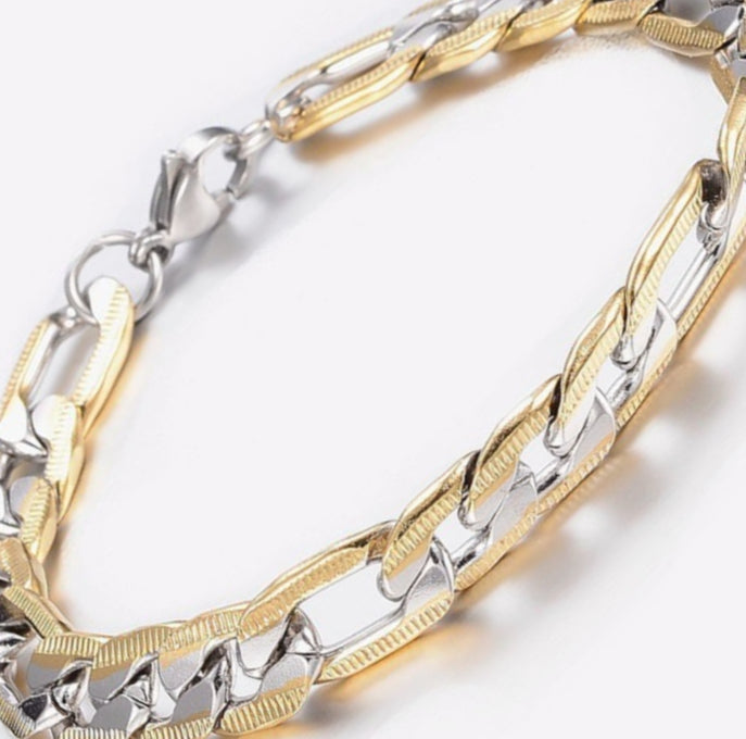 Figaro Two Tone Bracelet image 1
