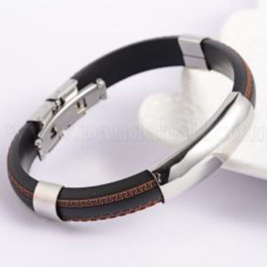 Tag Id Leather Bracelet image 0