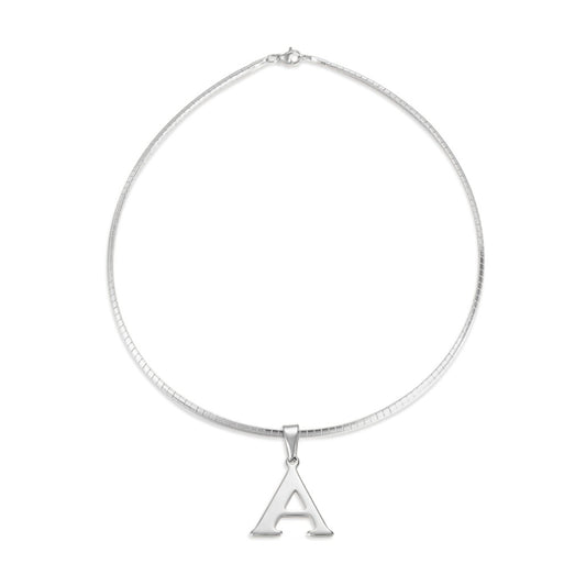 Letter Necklace - Choose Your Initial - Gold or Silver Color - Omega Chain Design