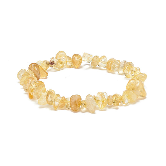 Natural Citrine Chip Bracelet - Handcrafted Abundance & Success Jewelry