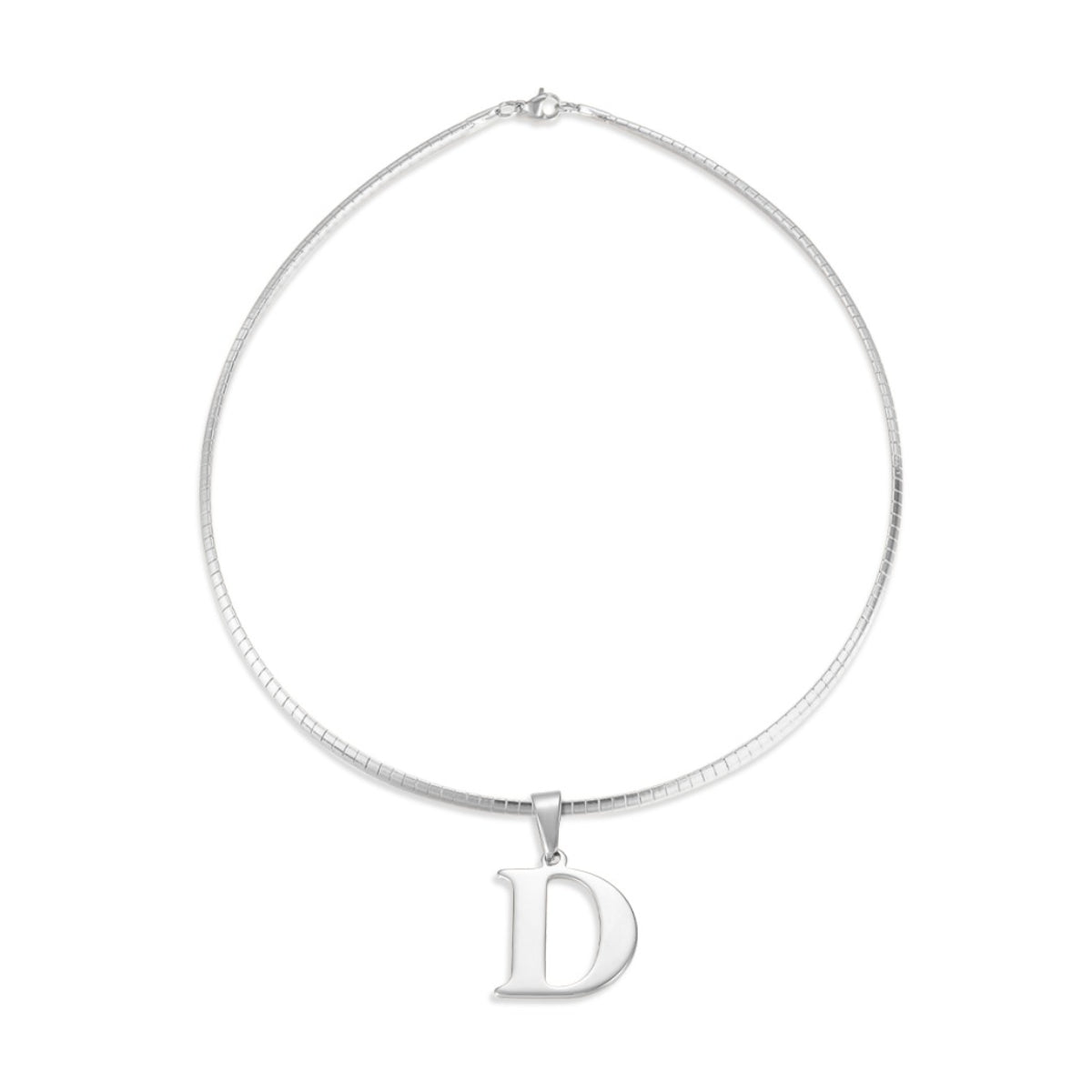 Letter Necklace - Choose Your Initial - Gold or Silver Color - Omega Chain Design