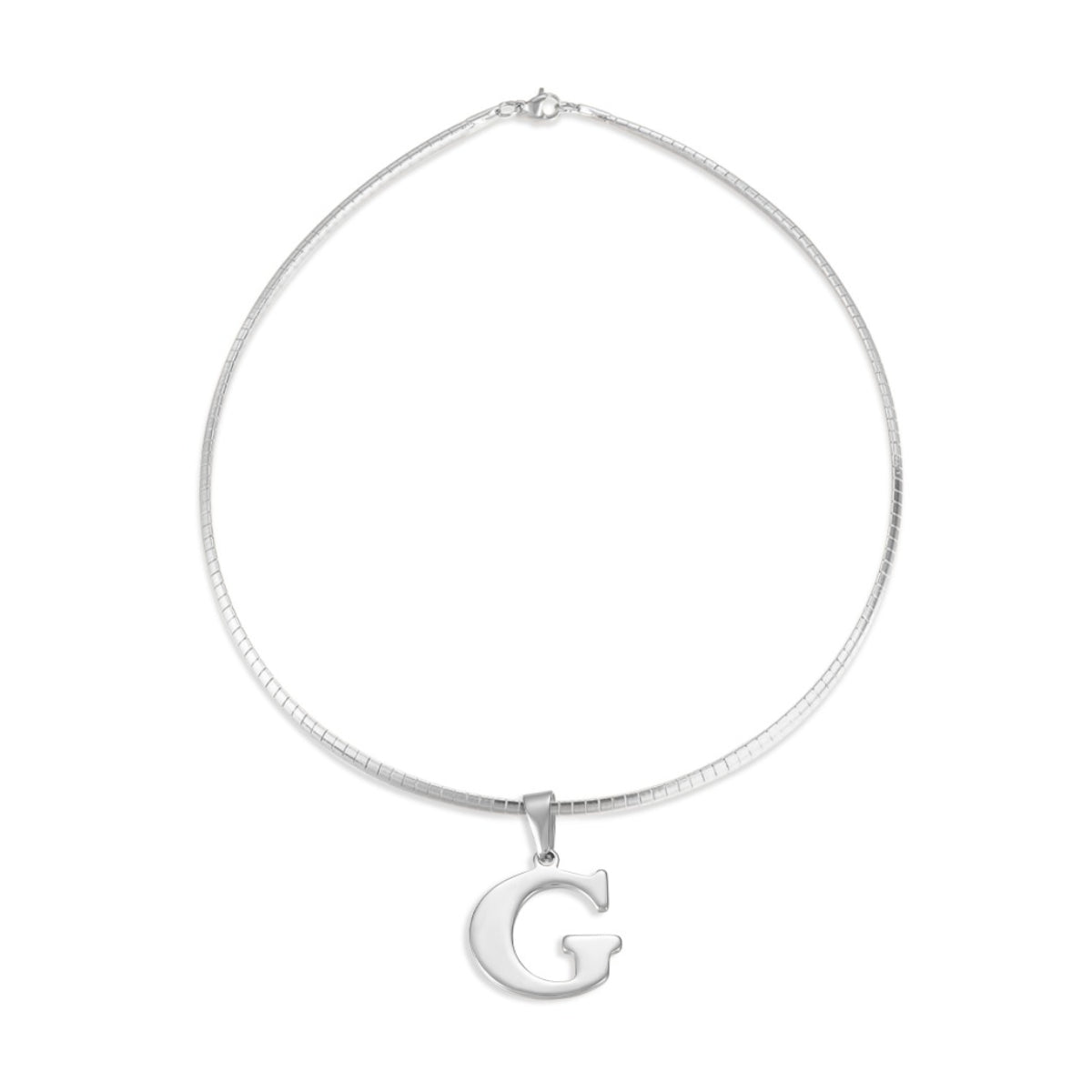 Letter Necklace - Choose Your Initial - Gold or Silver Color - Omega Chain Design