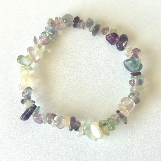 Rainbow Fluorite Chip Bracelet