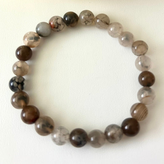 Natural Moss Agate Bracelet - Beaded Jewelry