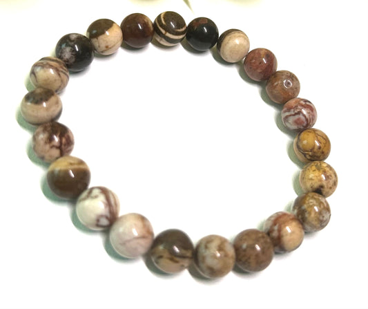 Natural Zebra Jasper - Handcrafted Bracelet