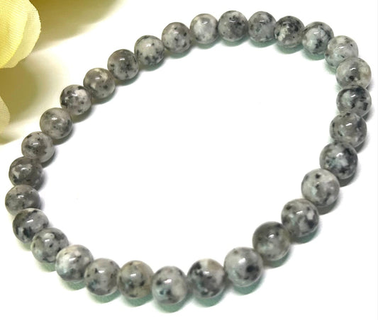 Natural Kiwi Sesame Jasper Bracelet
