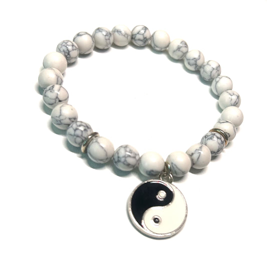 Natural Stone Yin Yang Bracelet - Handcrafted Balance Harmony Jewelry