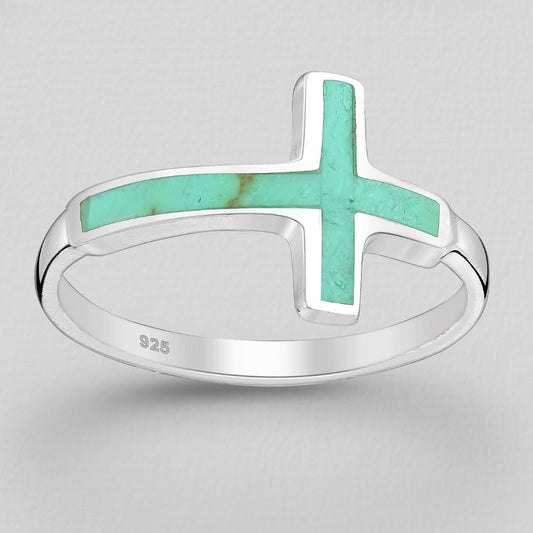 Turquoise Cross Ring image 0