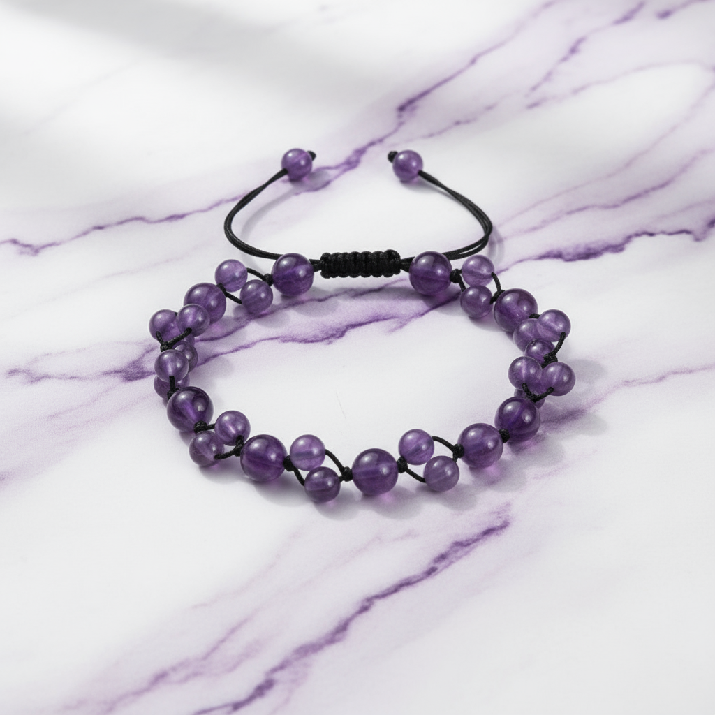 Amethyst Bracelet with Attractive Background