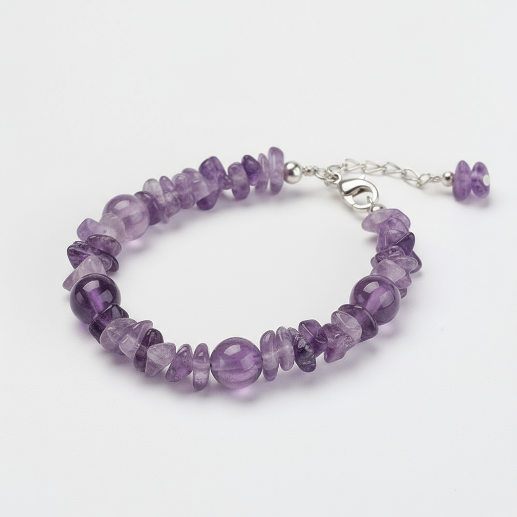 Amethyst Chip Stone Bracelet