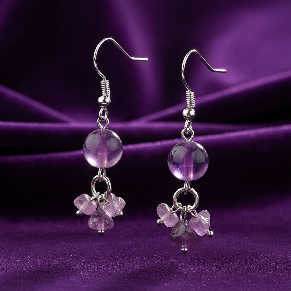 Amethyst Earrings - Less Chips