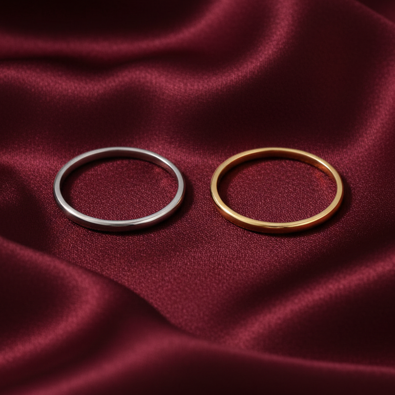 Anillos silver y gold - satinado