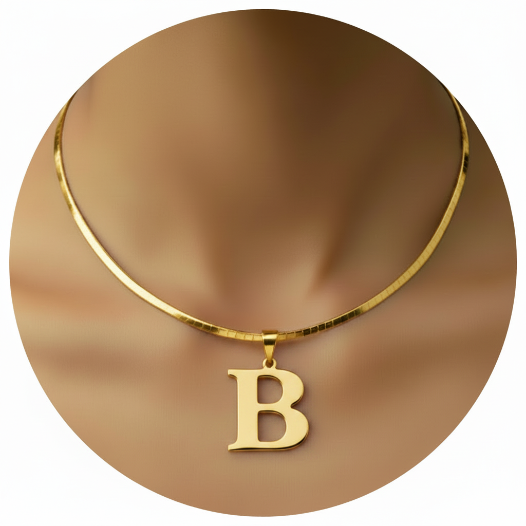 B Necklace Gold - Pattern A