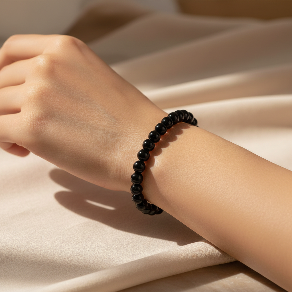 Black Agate Bracelet Luxury Setting