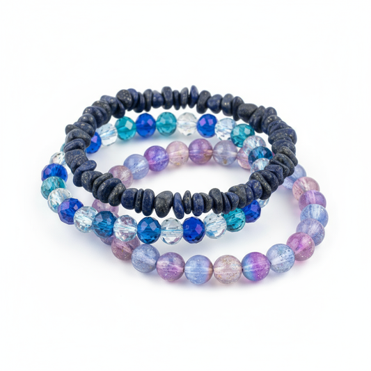 Blue Bracelets Set - Three Piece Collection