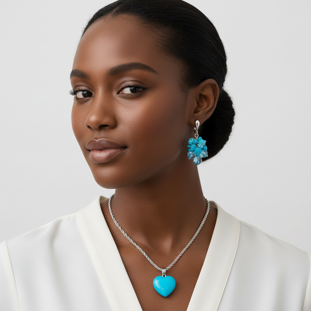 Blue howlite set Black model