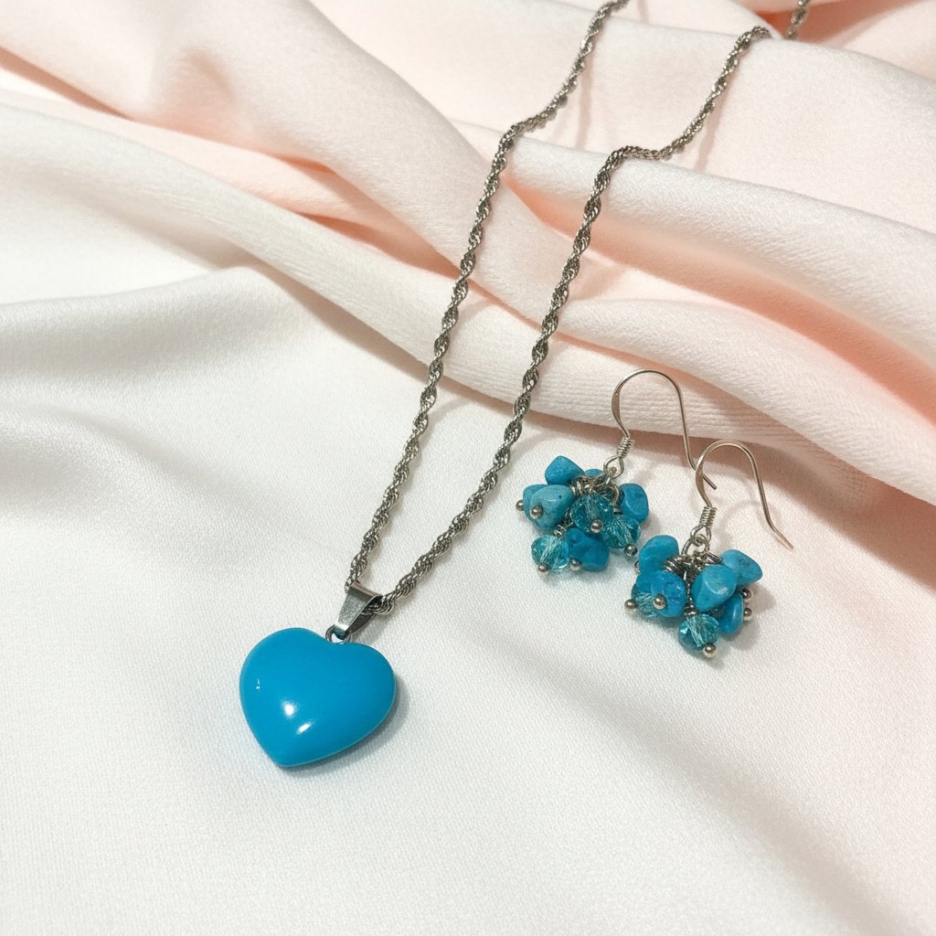 Blue howlite set solid color
