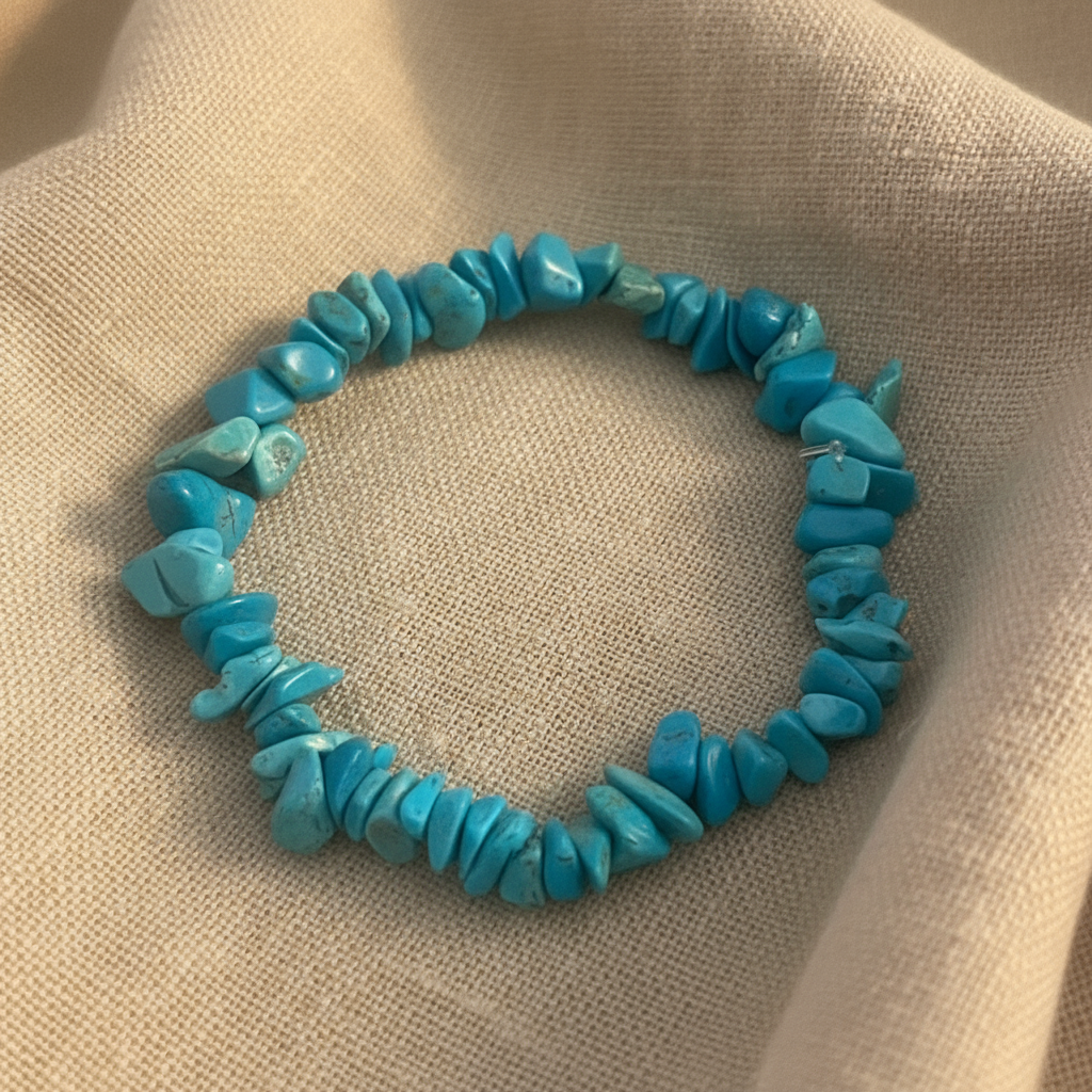 Bracelet on beige linen