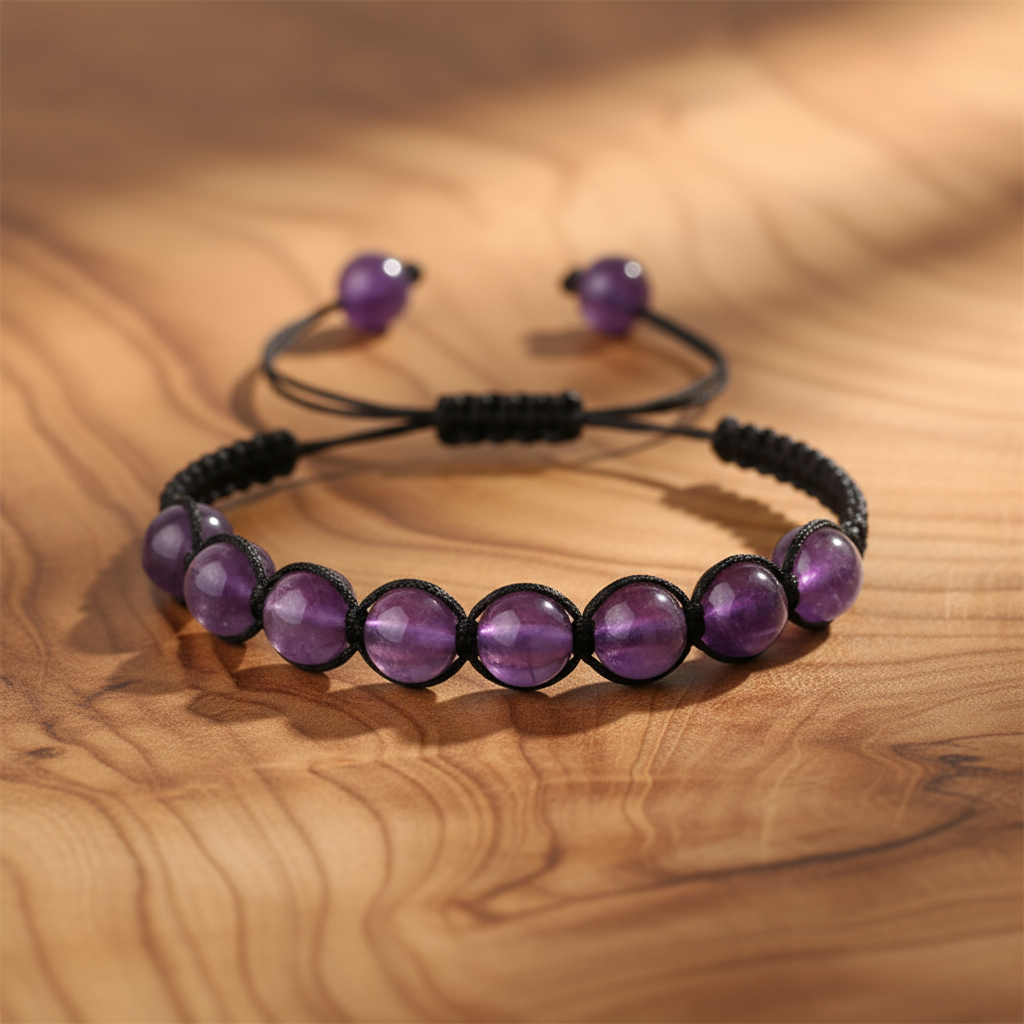 Bracelet on natural wood