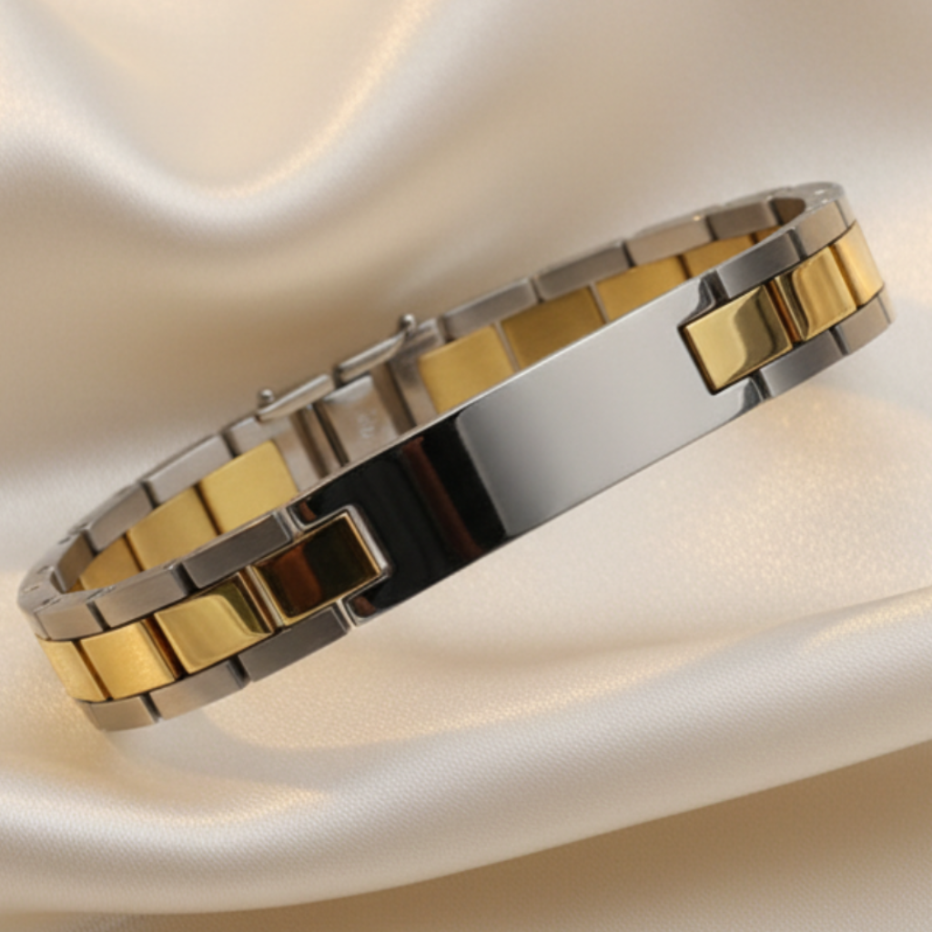 Bracelet on satin background