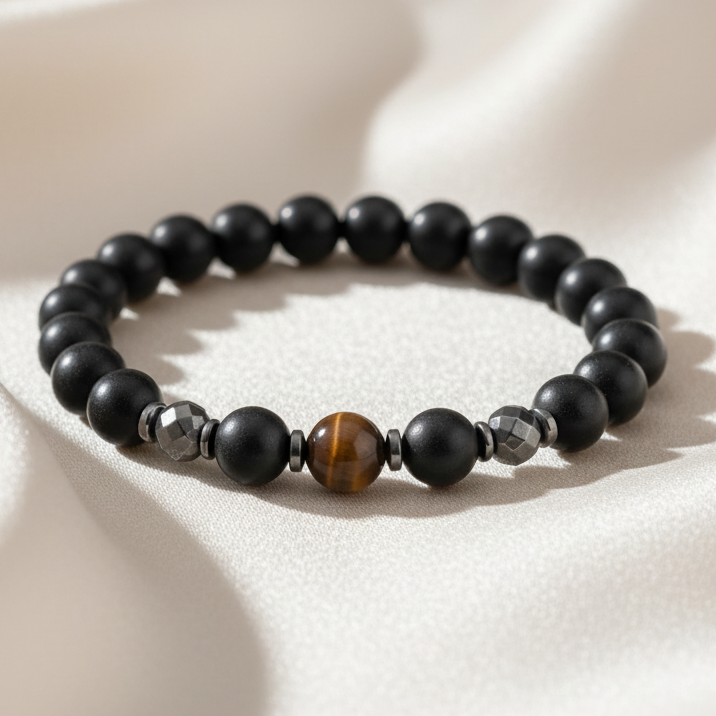 Bracelet on satin background
