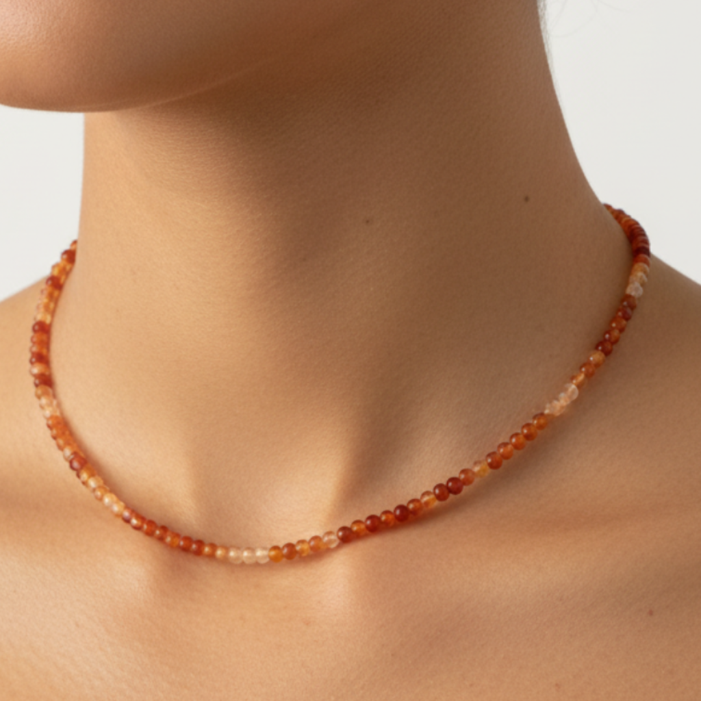 Carnelian Necklace - Latina Model