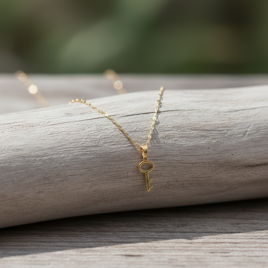 Collar Llave - Tronco/Piedra Natural