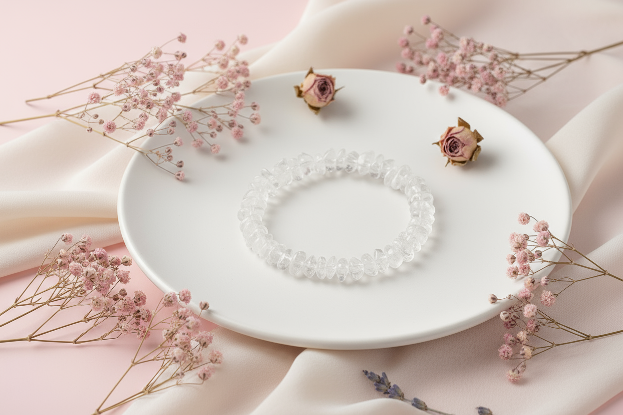 Crystal Quartz Chip Bracelet - Cute & Elegant