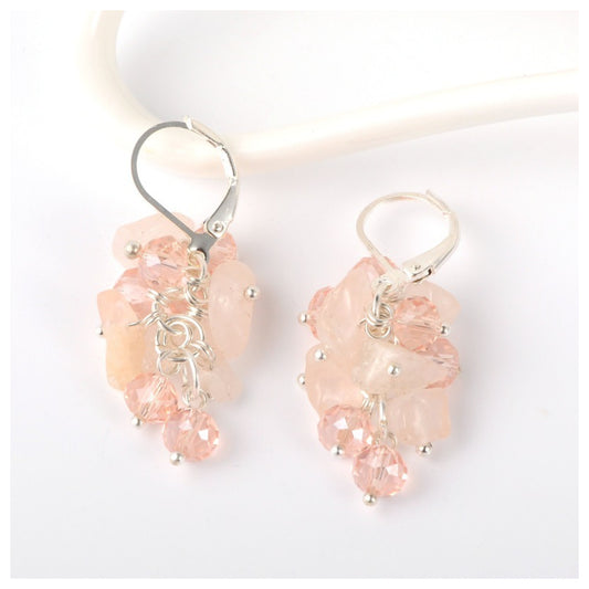 Rose Quartz Chip Earring image 0