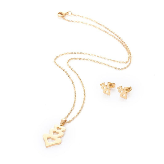 Triple Heart Necklace Set image 0