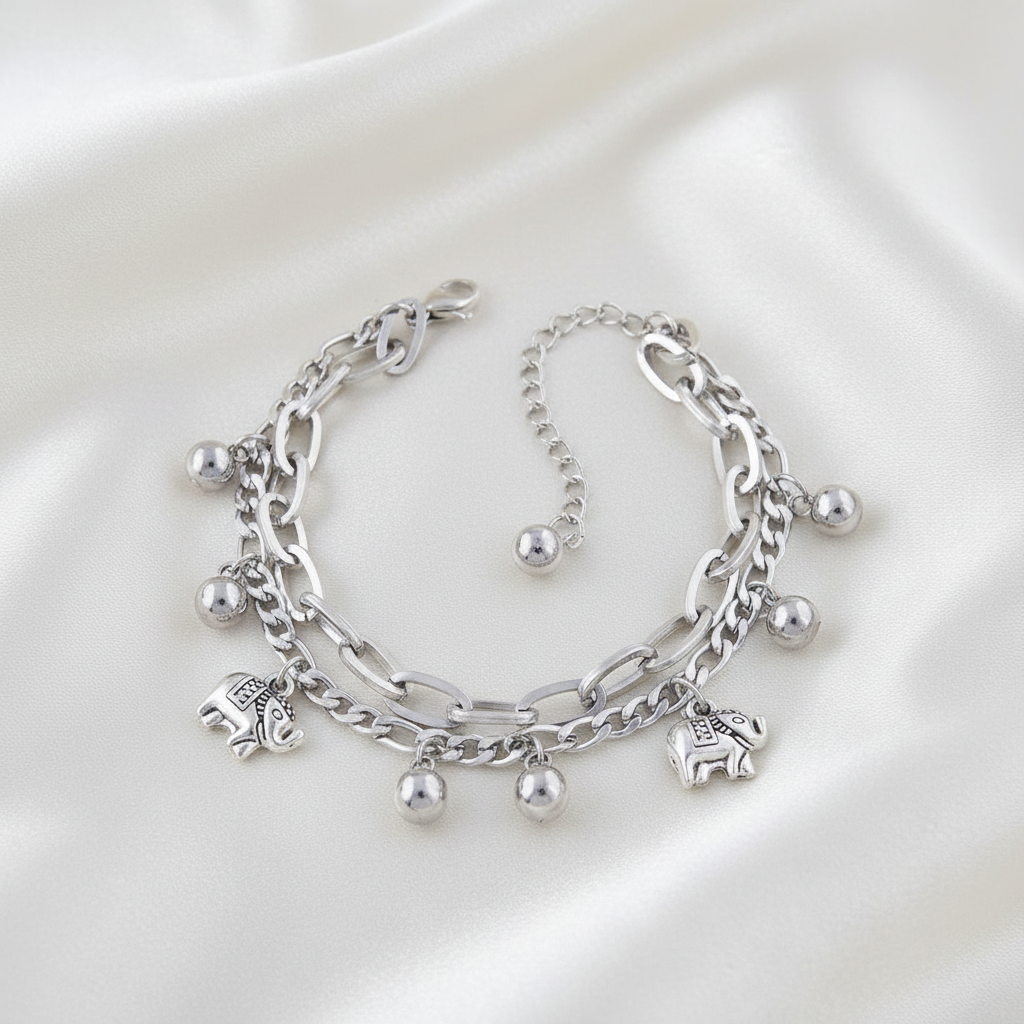 Elephant bracelet - satinado claro