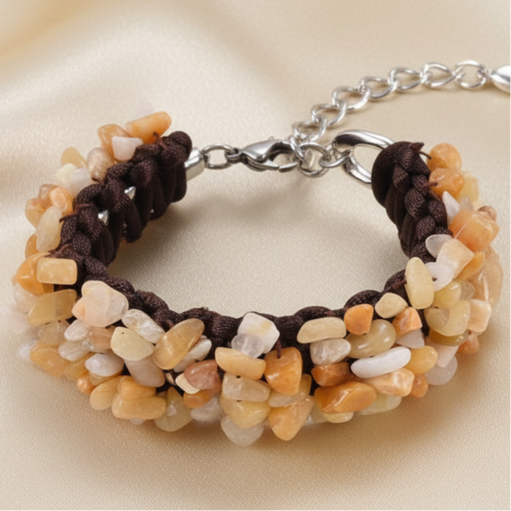 Gemstone Bracelet – Satin Light Gold