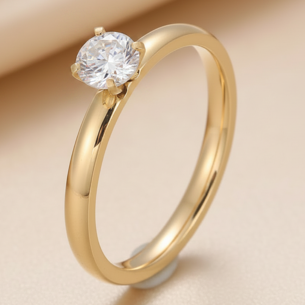 Gold Clear Crystal Ring – Same Pose as Orange