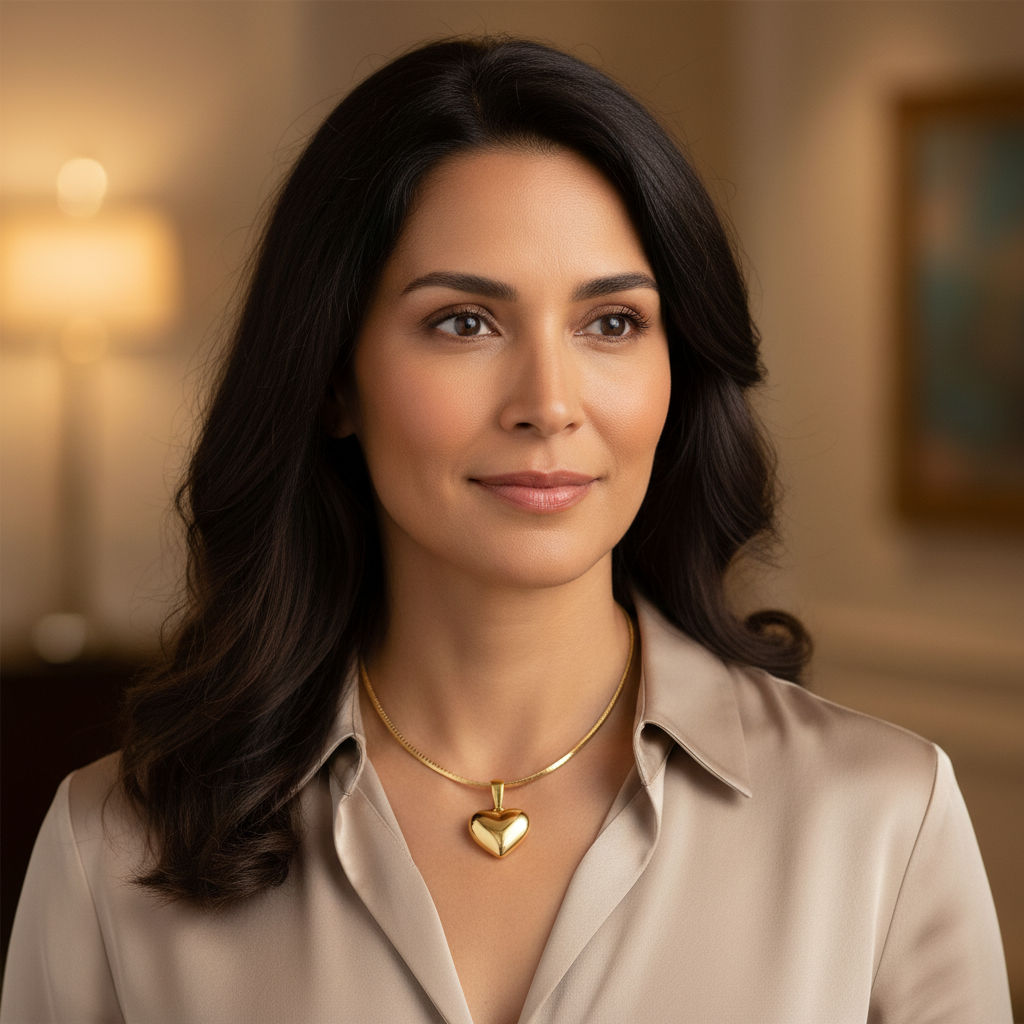 Gold Heart Necklace - Latina Woman