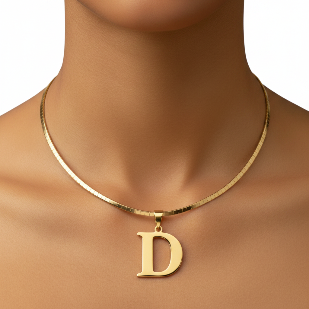 Gold Letter D Pendant Necklace