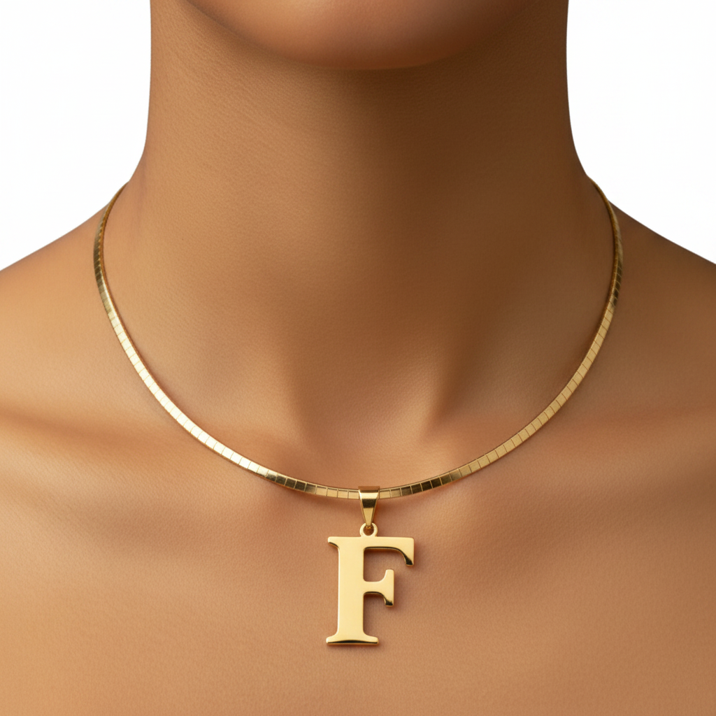Gold Letter F Pendant Necklace