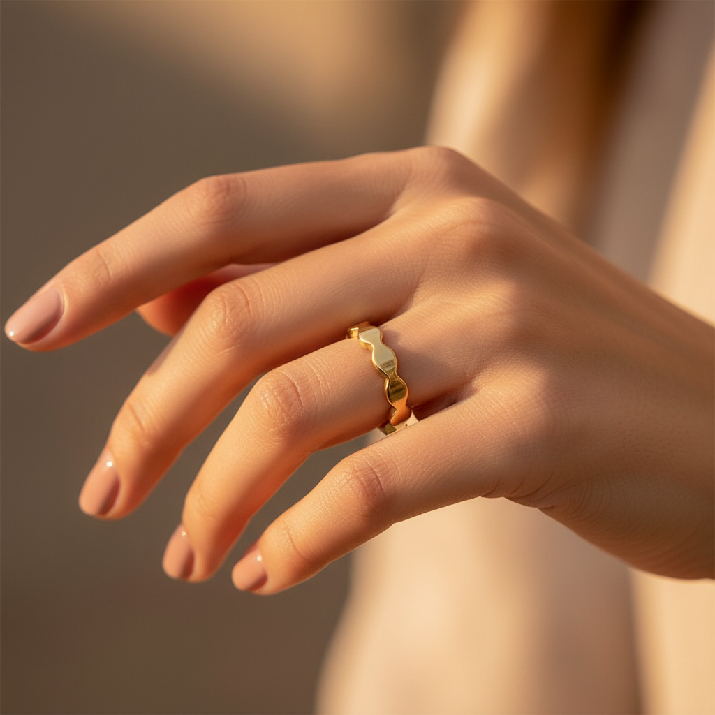 Gold ring in motion - artistic shot