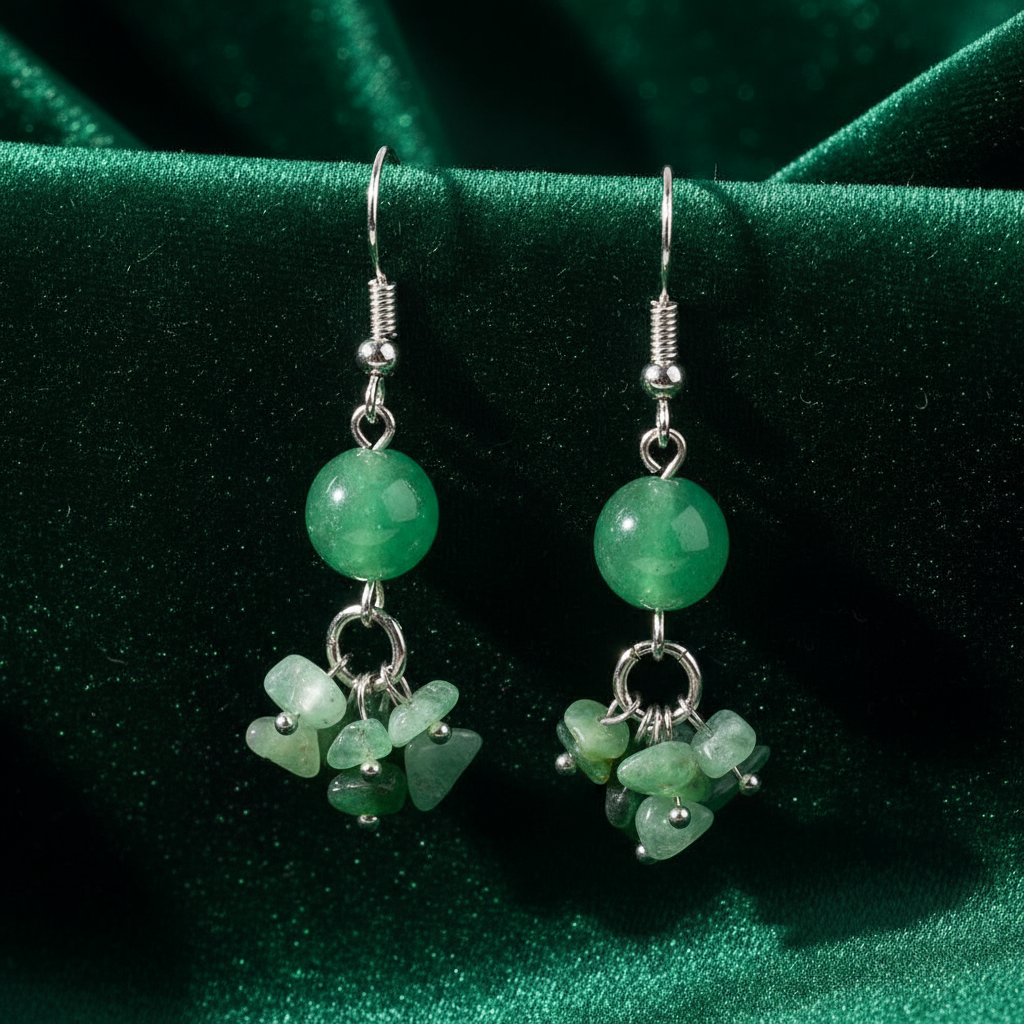 Green Aventurine Earrings - Attractive Background