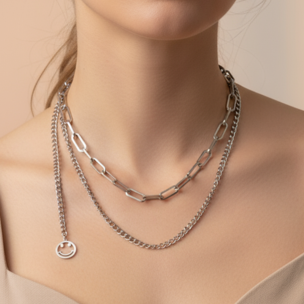 Happy Face Necklace - Modern Model