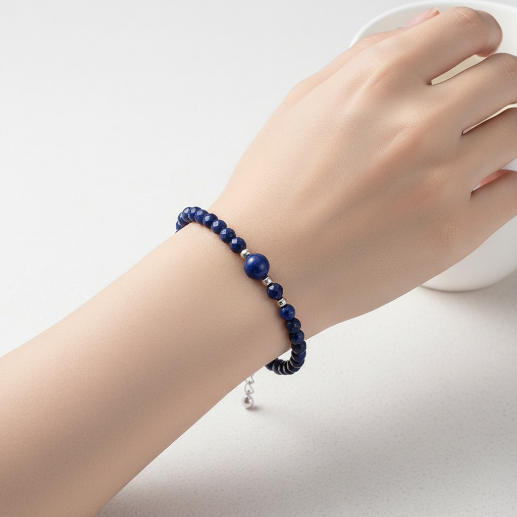 Lapis lazuli bracelet close-up hero